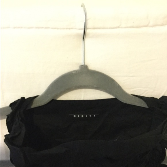 Girls Black Ruffle Dress by Sisley - Picture 3 of 3